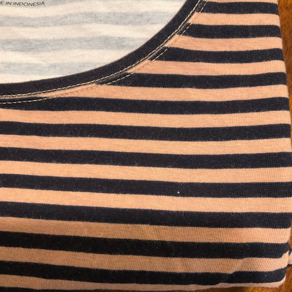 T by Talbots Brown and Black Stripped Shirt - Picture 8 of 8